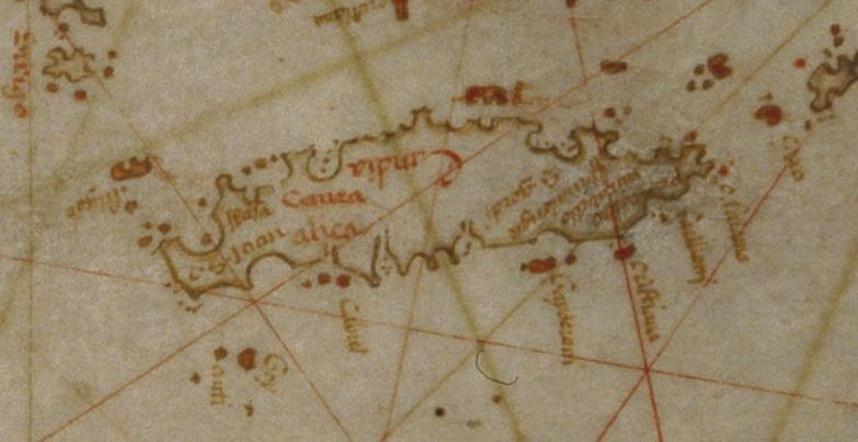 1586 Carte de l'Océan Atlantique Nord-Est, de la Mer Méditerranée, de la Mer Noire et d'une partie de la Mer Rouge : Prunes, Matteo (15..-15..%3F).jpg
